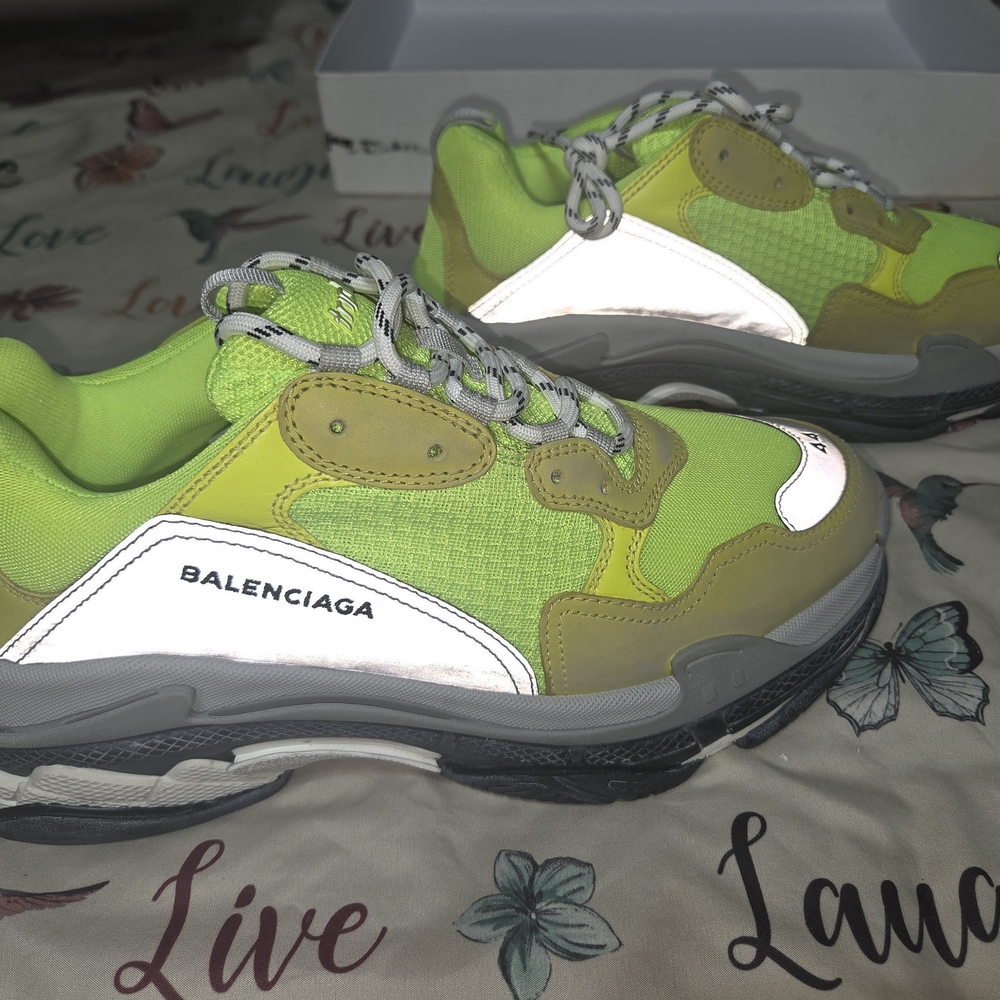 Balenciaga Triple S Neon Green Sneakers Men Size 11 New With Box